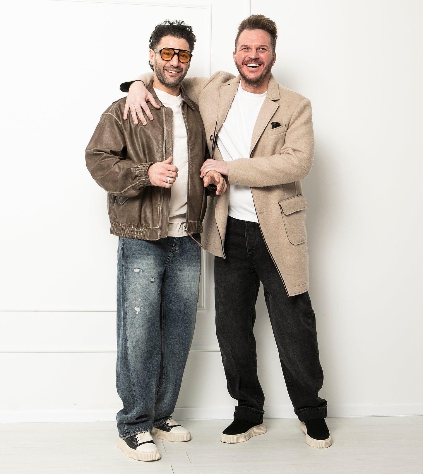 double label 'biker' kabát